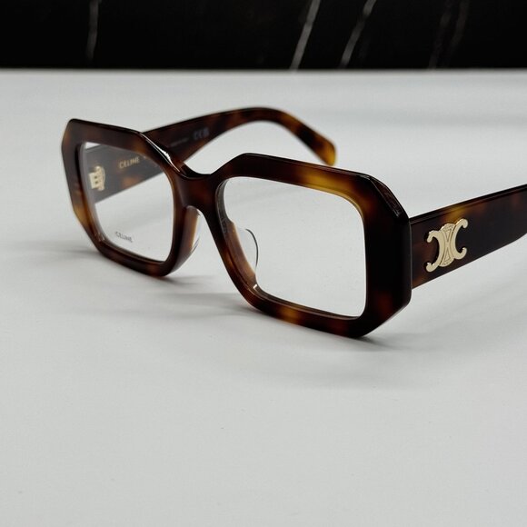 NEW CELINE CL50155I 053 GEOMETRIC HAVANA BROWN EYEGLASSES CELINE - Picture 8 of 10